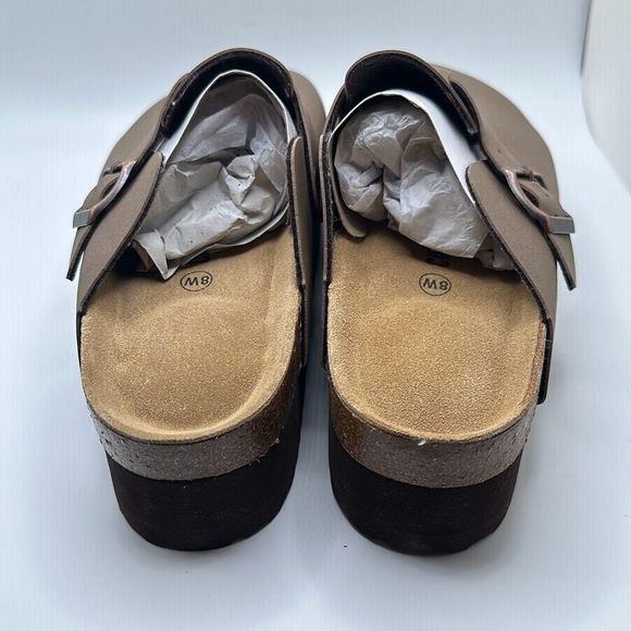 CUSHIONAIRE Women's Cork Footbed Platform Clog 8 WIDE BROWN - Picture 4 of 7